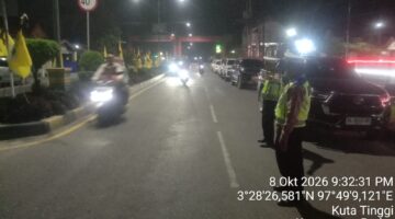 Polantas Aceh Hadir di Malam Hari, Satlantas Polres Aceh Tenggara Jaga Kelancaran Arus Lalu Lintas